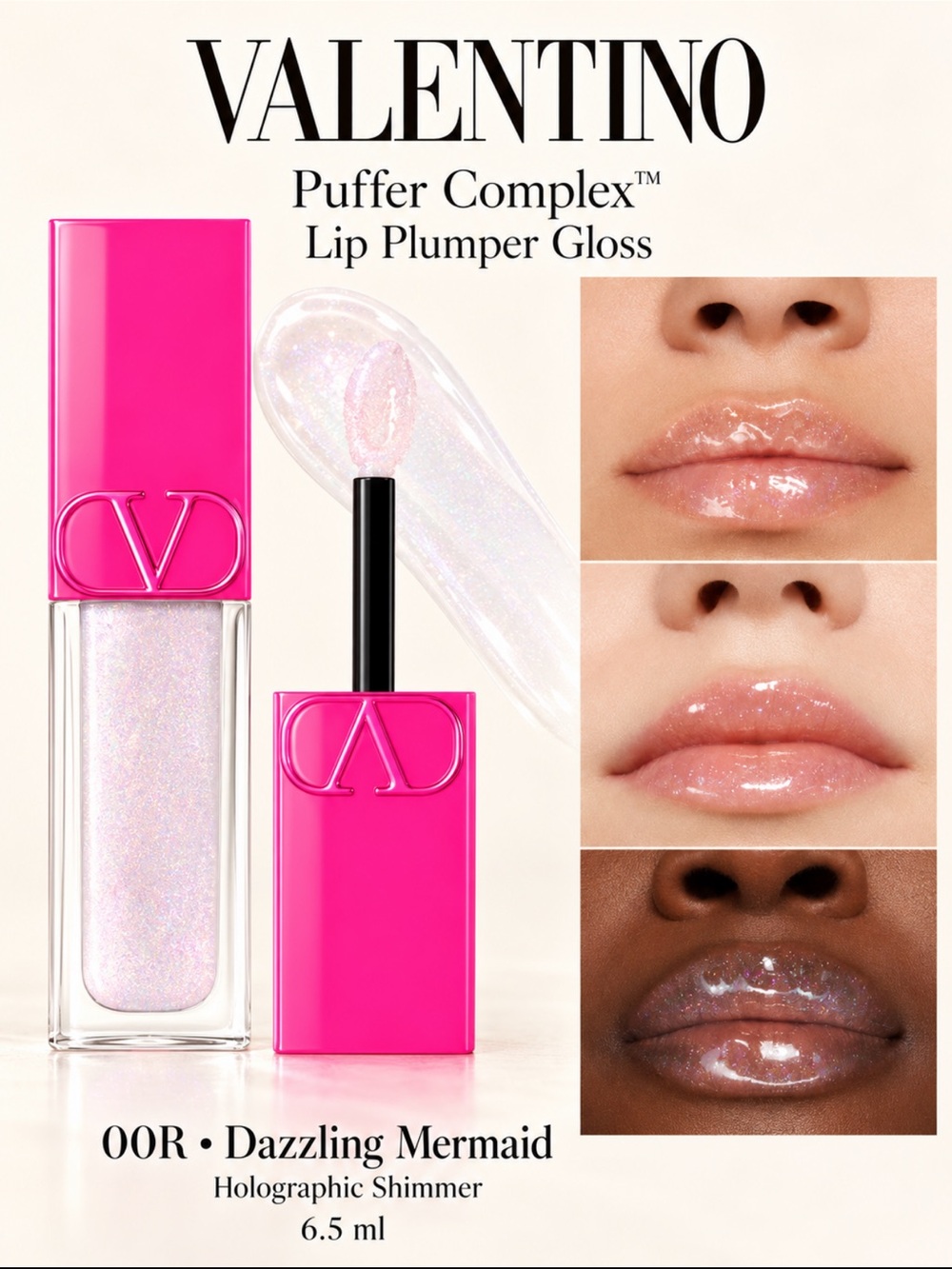 Valentino dazzling mermaid 00R puffer lip gloss